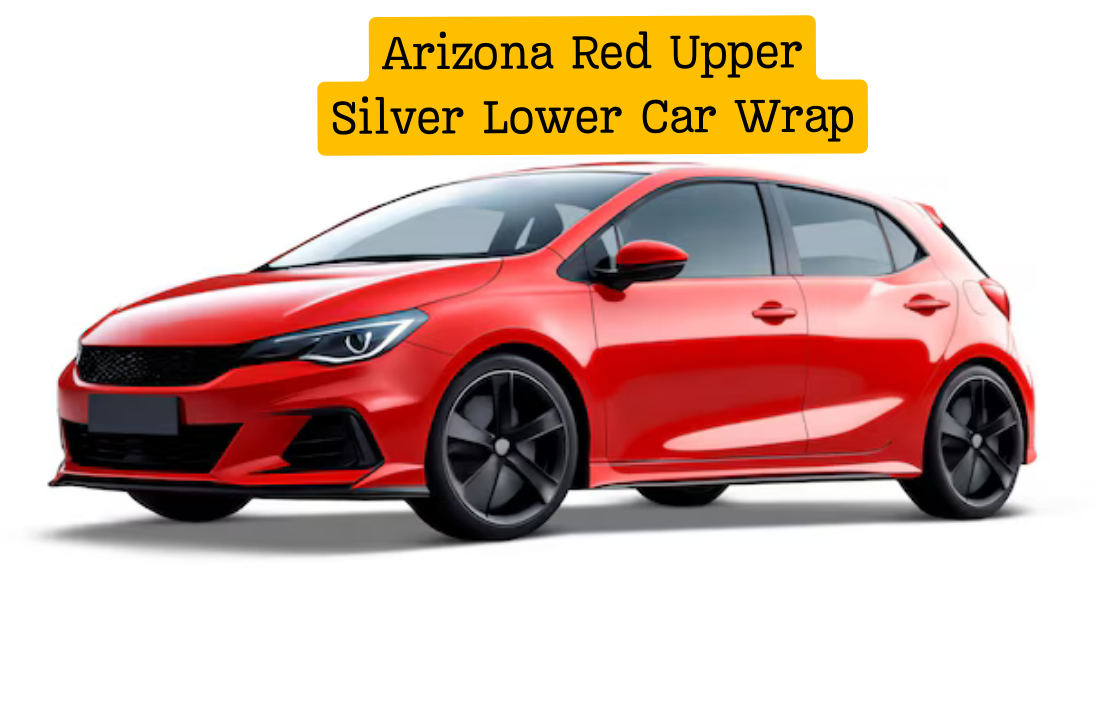 Arizona Red Upper Silver Lower Car Wrap